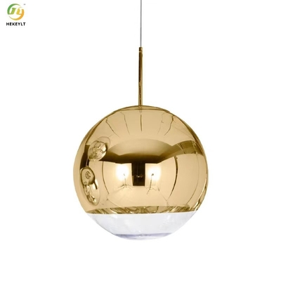 Goud 265V ronde glazen hanglamp villa kledingwinkel enkele kop klein