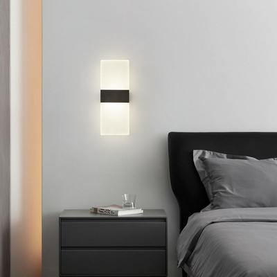 Moderne eenvoudige rechthoekige LED wandlamp Transparante slaapkamer Leefkamer Restaurant Hotel