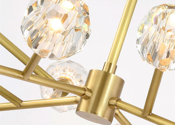 Hoogte 53cm Gouden Binneng9-Boomtak Crystal Modern Pendant Light