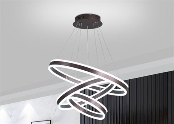 Bruine Lampekap 100cm Minimalistisch Modern Ring Light For Restaurant