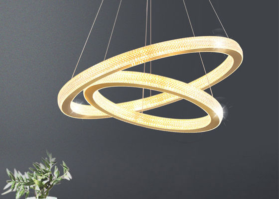 Grootte 40x60x80x100cm de Duidelijke Gouden Kleurenzaal HOOFD van Ring Ceiling Light For Hotel