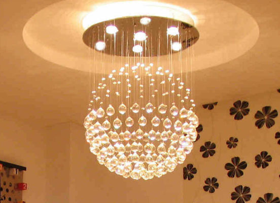 Roestvrije staal Crystal Pendant Light For Hotel van de luxe het Noordse Daling