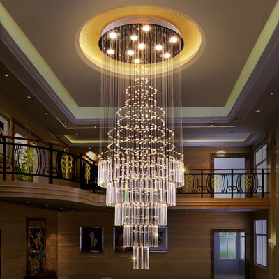 De moderne Grootte Crystal Hanging Lights For Hotel van Luxemuti