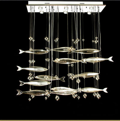 Chrome of Zilveren G4-Lichte Vissen Gevormde het Huisdecoratie van de Glas Moderne Tegenhanger