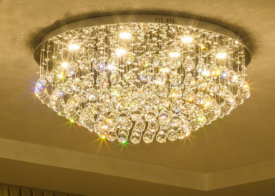 Modern Buitensporig Rond Duidelijk Crystal Led Ceiling Light Gu 10 Binnen