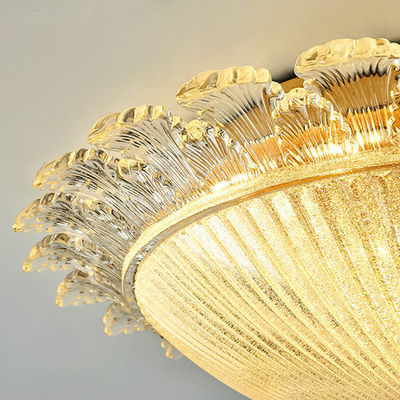 Zetten de de Gouden het Ijzerkunst van het slaapkamerglas + Art Glass Led-oppervlakte Plafondlicht op