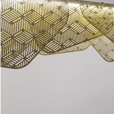 Champagne Gold Metal Mesh-LEIDEN Tegenhangerlicht Modern voor Huis