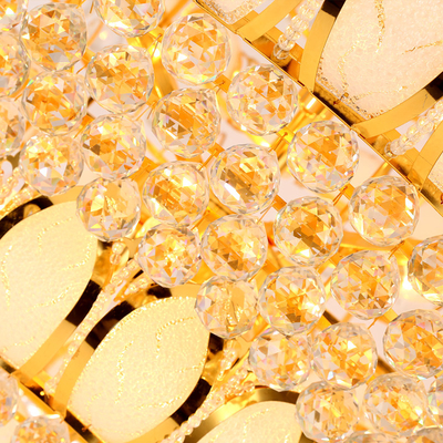 Gouden Glas E14 Geleid Crystal Pendant Light 2700k Crystal Ceiling Lights