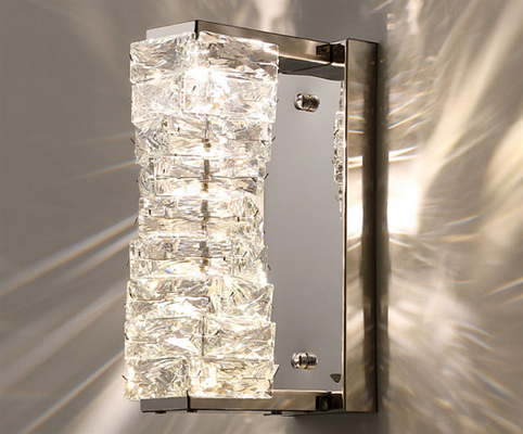 Luxe Moderne K9 Crystal Wall Lamp Stainless Steel