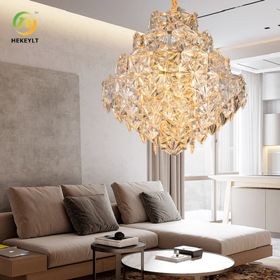 Indoor luxe fancy glazen hanglamp voor bruiloft hotellobby