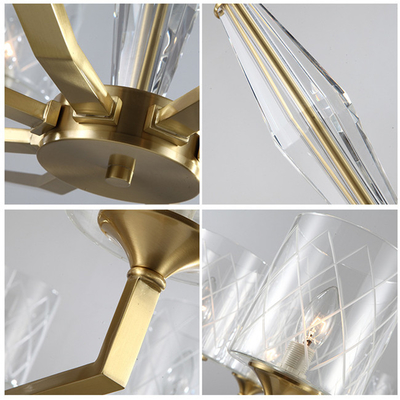De duidelijke Lamp van de het Glas Moderne Tegenhanger van de Metaale14 Bol voor Woonkamer