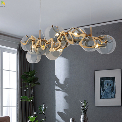 Ijzer die Noordse Crystal Pendant Light Home Art-Bakselverf Gouden E14 galvaniseren