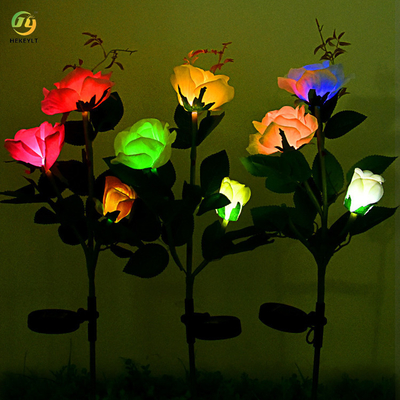 Openlucht LEIDENE Commerciële Lichte Simulatie Rose Flower Solar Light