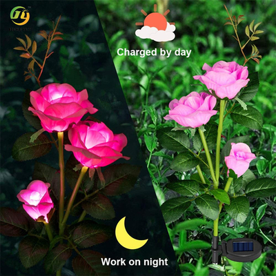 Openlucht LEIDENE Commerciële Lichte Simulatie Rose Flower Solar Light