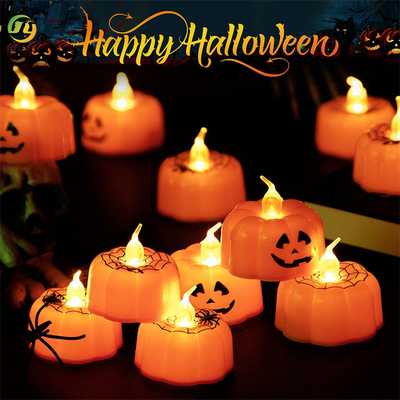 Halloween-Pompoenbatterij In werking gestelde van de LEIDENE de Partijdecoratie Kaarsen Lichte Nacht