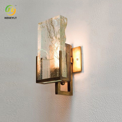 Het gouden Decoratieve Ijsblokje van Metaal Duidelijke Crystal Wall Lamp Nordic Bedroom