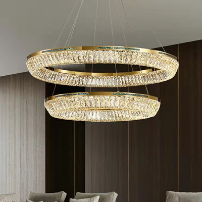 Ring Luxury Modern Crystal Pendant-Licht voor Decoratieve het Huis van het Hotelhuwelijk