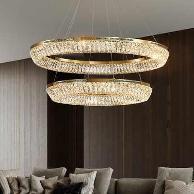 Moderne de Decoratietoonzaal van Villa Duplex Geleide Crystal Pendant Light For Wedding
