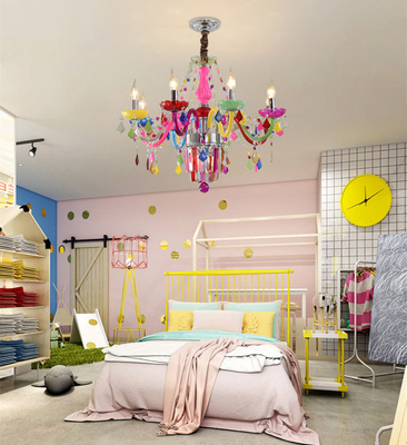 De Kroonluchterglas Crystal Chandelier Colorful Dreaming Lovely Macaron van de kinderenslaapkamer