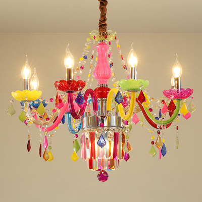 De Kroonluchterglas Crystal Chandelier Colorful Dreaming Lovely Macaron van de kinderenslaapkamer