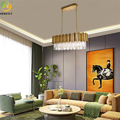 Dimmable Tiered Crystal Pendant Light Luxury K9 Crystal Metal Gold