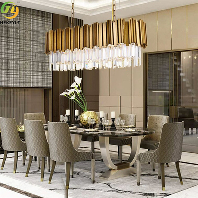 Dimmable Tiered Crystal Pendant Light Luxury K9 Crystal Metal Gold