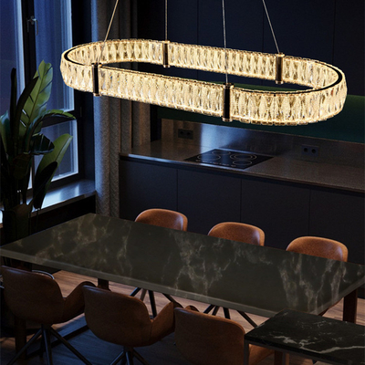 De aangepaste Woonkamer HOOFD Gouden van Crystal Pendant Light Apartment Artistic