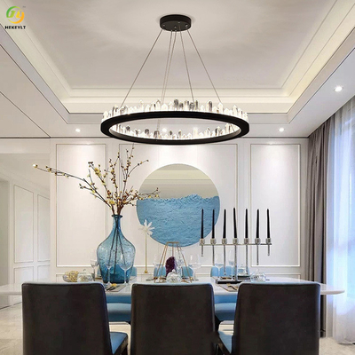 De ronde Zaal Crystal Lamp HOOFD Moderne van Ring Light Luxury Atmosphere Living