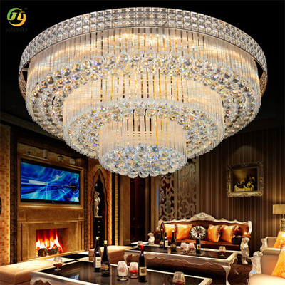 Klassieke Luxe Goud Moderne Led Kristallen Plafondlamp E14 Lampvoet
