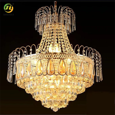 Gouden indoor lustre moderne kristallen hanglamp dia 60cm voor woonkamer