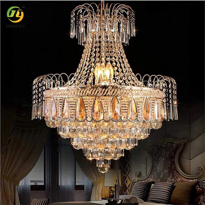 Gouden indoor lustre moderne kristallen hanglamp dia 60cm voor woonkamer
