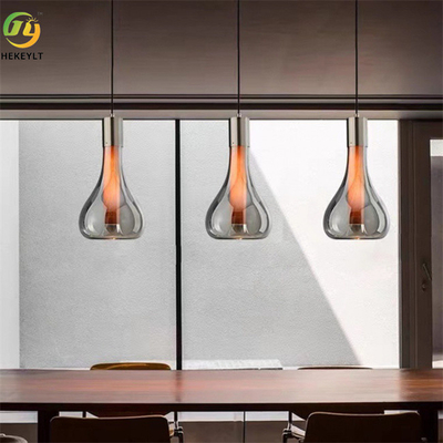 E27 Aluminium en Glas Chrome en Rokerig Gray Pendant Light For Indoor-Decor