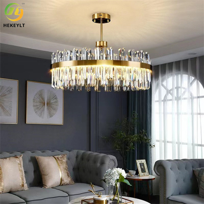 Dimmable Gouden Ronde K9 Crystal Hanging Ceiling Light Modern Crystal Chandeliers