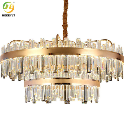 LEIDENE Gouden Ronde K9 Crystal Hanging Ceiling Light Modern Crystal Chandeliers