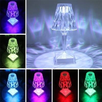 7x15.5cm Crystal Clear Bedside Table Lamp Luxe Decoratief Diamond Table Lamp