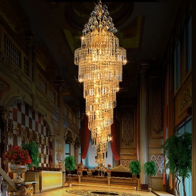 Hangend Modern de Verlichtings Gouden Metaal en Crystal Chandelier van de Luxetegenhanger