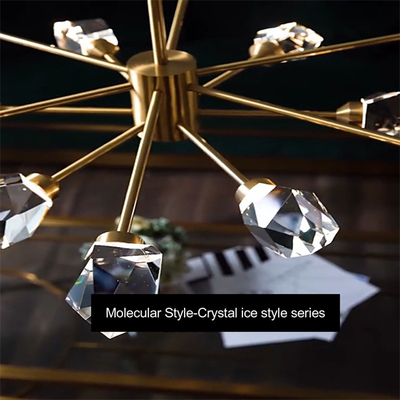 Enige Hoofd 3 Lichte Crystal Nordic Pendant Light For Restaurantkeuken