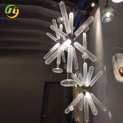 Postmodern Crystal Carved Glass Snowflake Rice-Duplex de Traplicht van de Kroonluchtervilla