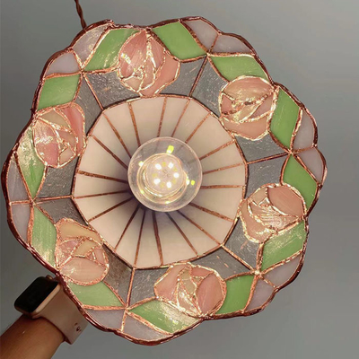 Franse Retro Al de Zaal van Rose Pendant Light Hallway Dining van het Koperglas Kleurrijke Barlamp