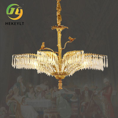Al Koperwoonkamer Crystal Chandelier Light Luxury Villa Hall Lamp Atmospheric Custom