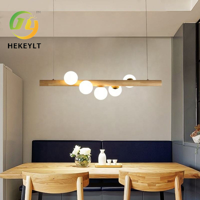 Nordic Solid Wood Style Restaurantlamp Simpel Moderne LED Creatieve Bar Kroonluchter