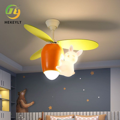 Kinderen cartoon creatief schattig konijn wortel plafond ventilator licht voor jongen meisje slaapkamer