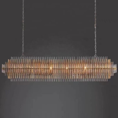 Luxe moderne hanger licht roestvrij staal woonkamer villa kandelaar hanger lamp