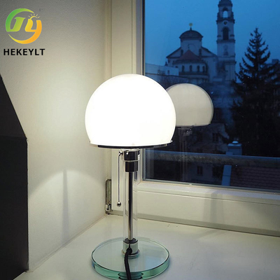 Bedroom Hotel Nordic Modern Simple LED tafellamp Design Glas Metal Halfrond Tafellamp