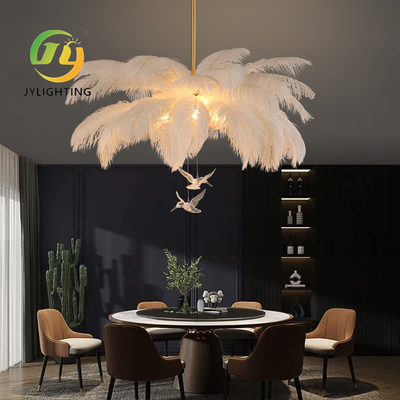 Nordic Creative Luxury Struisvogel Veer Vogel Hangertje Licht Moderne Eenvoudige Slaapkamer Kroonluchter