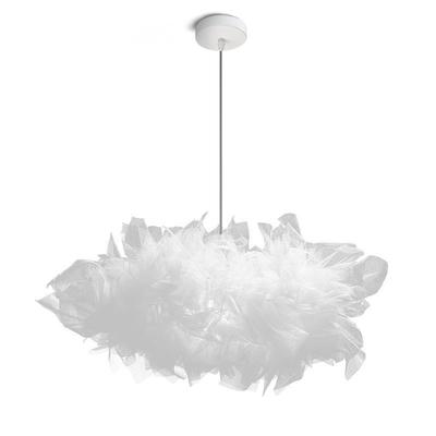 Moderne Noorse creatieve witte garen LED kandelaar eenvoudig witte wolk hanger licht voor slaapkamer