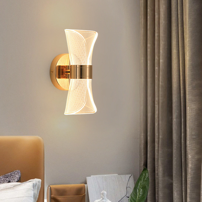 Moderne LED Acryl Metalen Doorzichtige Streamer Wandlicht Voor Slaapkamer Gang Woonkamer