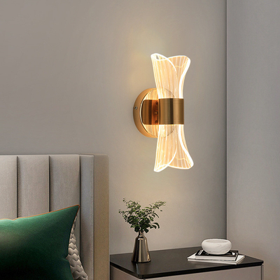 Moderne LED Acryl Metalen Doorzichtige Streamer Wandlicht Voor Slaapkamer Gang Woonkamer