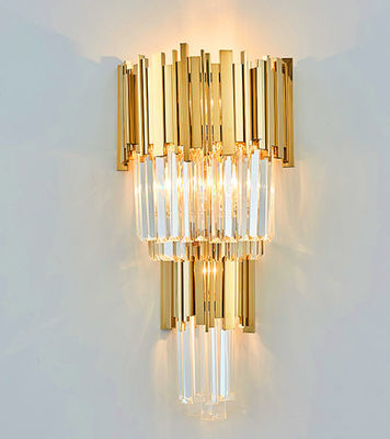 Breedte 350mm Hoogte 550mm Postmodern Glas Crystal Wall Lamp For Hotel