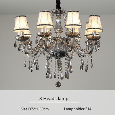 Eigentijdse E14-Lamphouder240v Zilveren Luxe Crystal Candle Chandelier